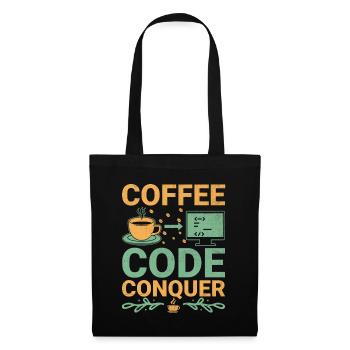Café Codage Programmeur Codeur Développeur Nerd Coff - Sac en tissu - noir - Devant