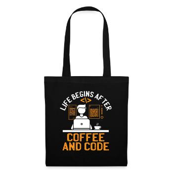 Café Codage Programmeur Codeur Développeur Nerd Coff - Sac en tissu - noir - Devant