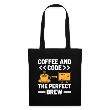 Café Codage Programmeur Codeur Développeur Nerd Coff - Sac en tissu - noir - Devant