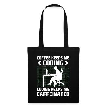Café Codage Programmeur Codeur Développeur Nerd Coff - Sac en tissu - noir - Devant