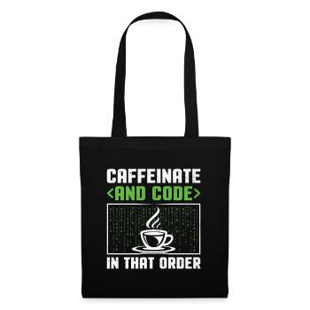 Café Codage Programmeur Codeur Développeur Nerd Coff - Sac en tissu - noir - Devant