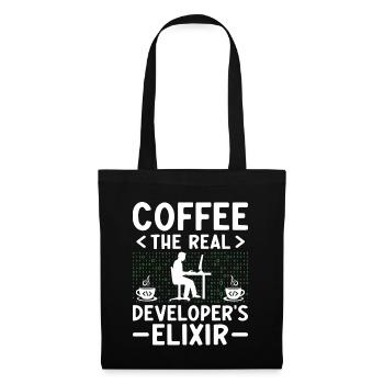 Café Codage Programmeur Codeur Développeur Nerd Coff - Sac en tissu - noir - Devant