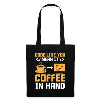 Café Codage Programmeur Codeur Développeur Nerd Coff - Sac en tissu - noir - Devant