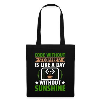 Kaffee-Codierung Programmierer Programmierer Entwickler Nerd Coff - Stoffbeutel - Schwarz - Vorne