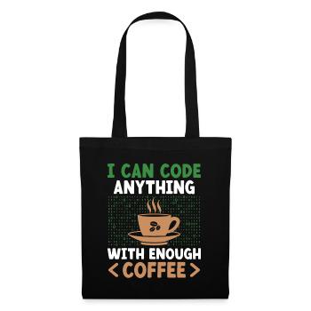Café Codage Programmeur Codeur Développeur Nerd Coff - Sac en tissu - noir - Devant