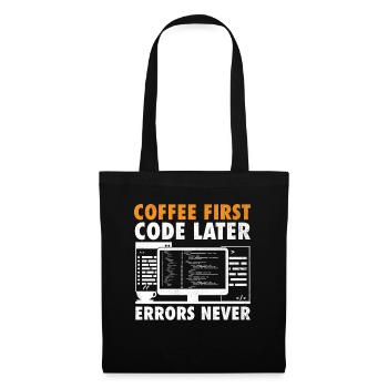 Café Codage Programmeur Codeur Développeur Nerd Coff - Sac en tissu - noir - Devant