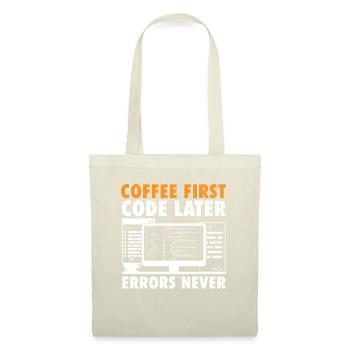 Café Codage Programmeur Codeur Développeur Nerd Coff - Sac en tissu - nature - Devant