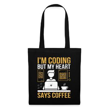Kaffee-Codierung Programmierer Programmierer Entwickler Nerd Coff - Stoffbeutel - Schwarz - Vorne