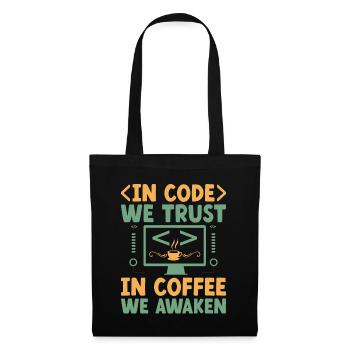 Café Codage Programmeur Codeur Développeur Nerd Coff - Sac en tissu - noir - Devant