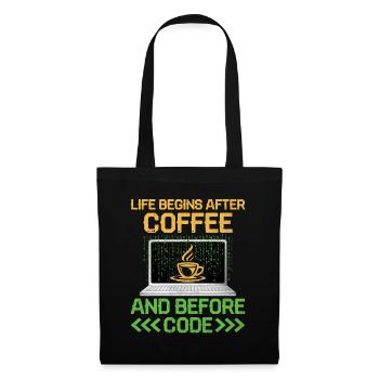 Coffee Coding Programmer Coder Developer Nerd Coff - Tote Bag - black - Front