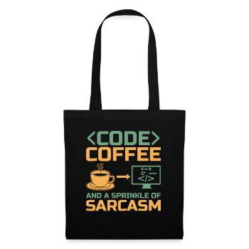 Kaffee-Codierung Programmierer Programmierer Entwickler Nerd Coff - Stoffbeutel - Schwarz - Vorne