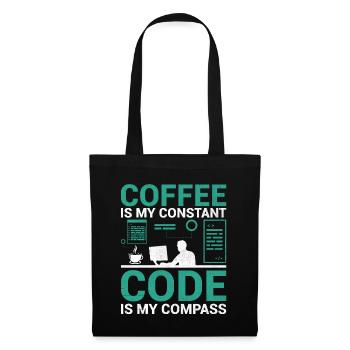 Café Codage Programmeur Codeur Développeur Nerd Coff - Sac en tissu - noir - Devant