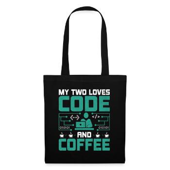 Kaffee-Codierung Programmierer Programmierer Entwickler Nerd Coff - Stoffbeutel - Schwarz - Vorne