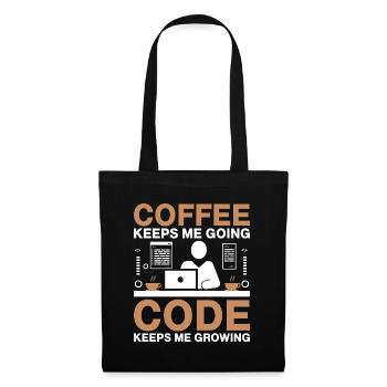 Café Codage Programmeur Codeur Développeur Nerd Coff - Sac en tissu - noir - Devant