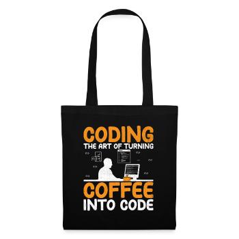 Kaffee-Codierung Programmierer Programmierer Entwickler Nerd Coff - Stoffbeutel - Schwarz - Vorne