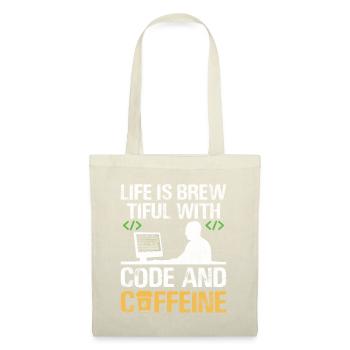 Kaffee-Codierung Programmierer Programmierer Entwickler Nerd Coff - Stoffbeutel - Natur - Vorne