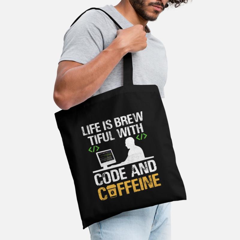 Café Codage Programmeur Codeur Développeur Nerd Coff Sac en tissu