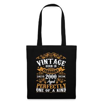 Cadeau D'anniversaire Février 2000 Vintage 24e - Sac en tissu - noir - Devant