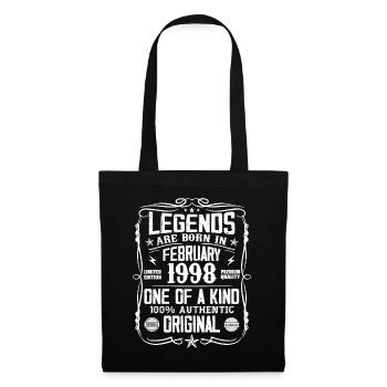 Vintage cadeau d'anniversaire née en Février 1998 - Sac en tissu - noir - Devant