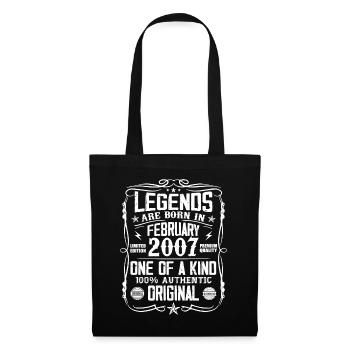 Vintage birthday gift born in February 2007 - Tote Bag - black - Front