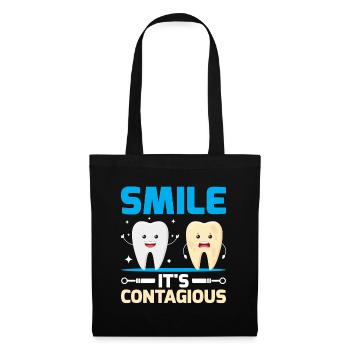 Smile It's Contagious Dentist Dental Dentistry Den - Tote Bag - black - Front