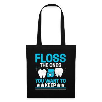 Fil dentaire Ceux que vous voulez garder dentiste Dental Den - Sac en tissu - noir - Devant