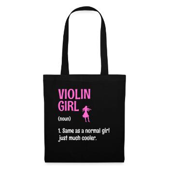 Violin Girl Same As A Normal Girl Juste Beaucoup Plus Cool - Sac en tissu - noir - Devant