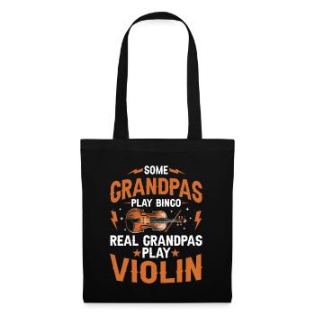 Certains grands-pères jouent au bingo De vrais grands-pères jouent du violon - Sac en tissu - noir - Devant