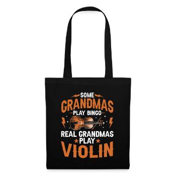 Certaines grands-mères jouent au bingo De vraies grands-mères jouent du violon - Sac en tissu - noir - Devant