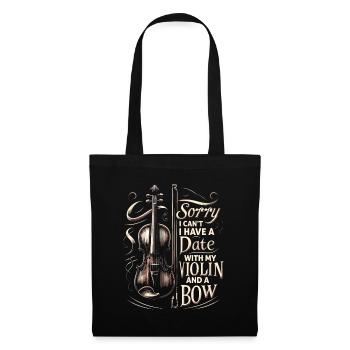 Désolé, je ne peux pas, j’ai un rendez-vous avec mon violon et un si - Sac en tissu - noir - Devant