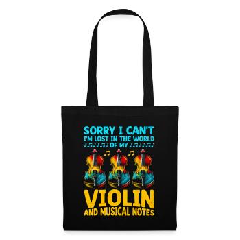 Sorry I Can't I'm Lost In The World Of My Violin V - Tote Bag - black - Front