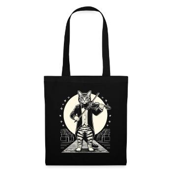 Chat Jouant Du Violon Instrument Violoniste Violon Vi - Sac en tissu - noir - Devant