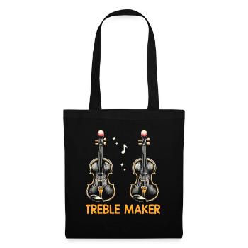 Treble Maker Violin Instrument Violinist Fiddler V - Tote Bag - black - Front