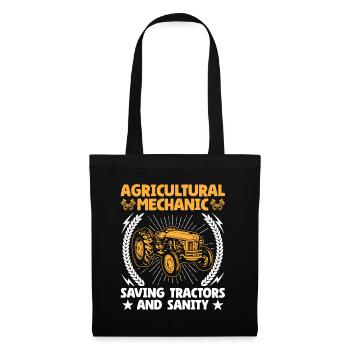 Mécanicien agricole Drôle de tracteur Mécanique Ferme - Sac en tissu - noir - Devant