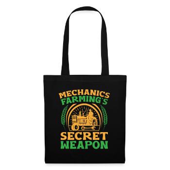 Mécanicien agricole Drôle de tracteur Mécanique Ferme - Sac en tissu - noir - Devant