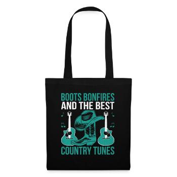 County Music Vintage Music Lover Western Country C - Stoffbeutel - Schwarz - Vorne