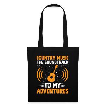 County Music Vintage Music Lover Western Country C - Stoffbeutel - Schwarz - Vorne