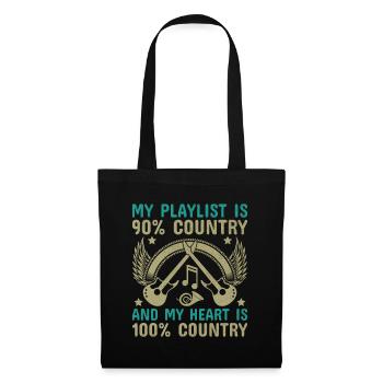 Comté Musique Vintage Amateur de musique Western Country C - Sac en tissu - noir - Devant