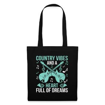 Comté Musique Vintage Amateur de musique Western Country C - Sac en tissu - noir - Devant