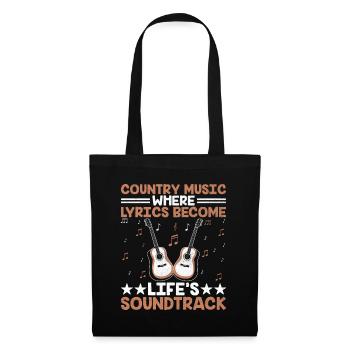 Comté Musique Vintage Amateur de musique Western Country C - Sac en tissu - noir - Devant