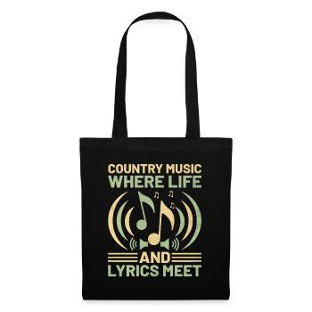 Comté Musique Vintage Amateur de musique Western Country C - Sac en tissu - noir - Devant