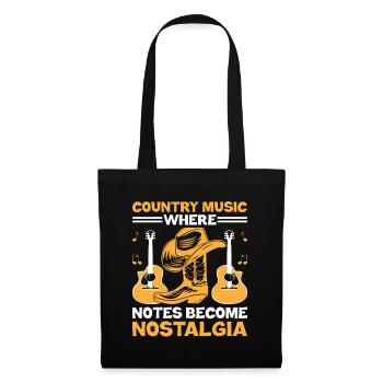 Comté Musique Vintage Amateur de musique Western Country C - Sac en tissu - noir - Devant