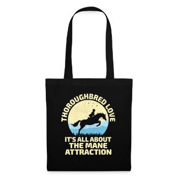Courses de chevaux pur-sang Équitation Chevaux équestres - Sac en tissu - noir - Devant