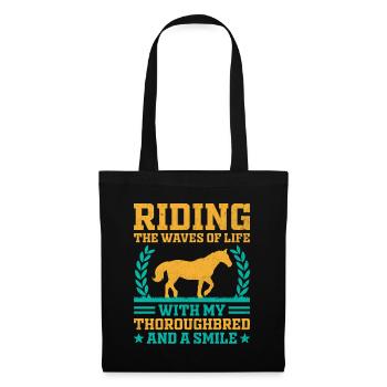 Courses de chevaux pur-sang Équitation Chevaux équestres - Sac en tissu - noir - Devant