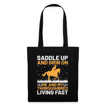 Courses de chevaux pur-sang Équitation Chevaux équestres - Sac en tissu - noir - Devant
