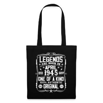 Die Legenden wurden im April 1945 geboren - Geschenk 1945 - Stoffbeutel - Schwarz - Vorne