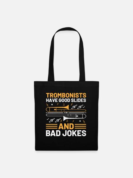 Trombonist Trombone Player Marching Band Trombone - Tote Bag - black