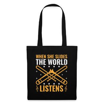 Trombonist Trombone Player Marching Band Trombone - Tote Bag - black - Front