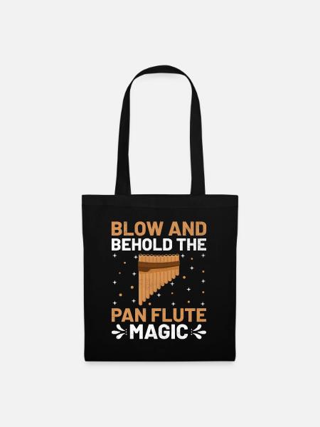 Pan Flute Player Pan Flutist Marching Band Music I - Tote Bag - black