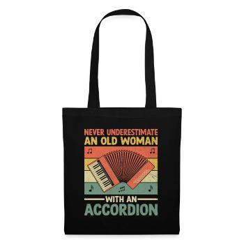 Never Underestimate An Old Woman With An Accordion - Tote Bag - black - Front
